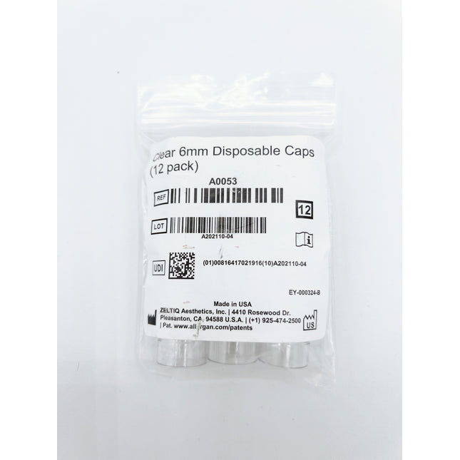 12 Pack of Clear 6mm Disposable Caps/Tips used for Diamondglow or Dermalinfusion for Sale - Offer Aesthetic